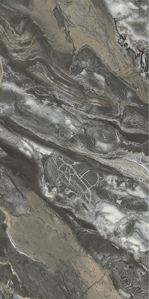 意大利設計瓷磚 Italian Design Tiles 奢石系列 75YS005威尼斯棕 Luxury Marble tiles 亮光磚 Gloss Tiles 地磚 墻磚 Porcelain Tiles