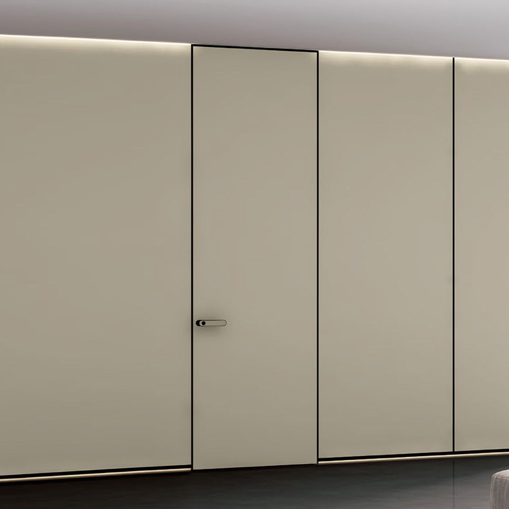 Invisible Door Hidden Doors for Panel Minimalist Aluminium Door EP-2264 相思灰 PET親膚面板 隱藏門 包框(黑/白) 包鎖 隱形門 鋁木結構門 意式極簡門