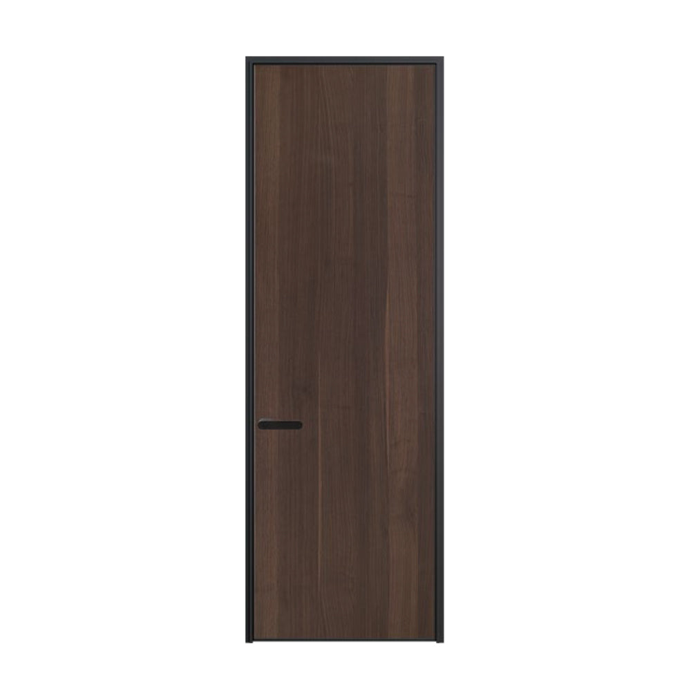 Modern Minimalist Door Flush Wall Aluminum and Wooden Frame EF-2228 煙熏黑胡桃 Fireproof Board 跌級款 包框(黑/白/灰) 包鎖 外平內開 國標B1級防火門板 鋁木結構門 意式極簡門