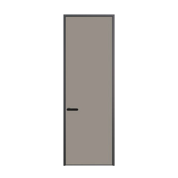 Modern Minimalist Door Flush Wall Aluminum and Wooden Frame ET-2254 紳士灰 PET親膚面板 跌級款 包框（黑/白/灰） 包鎖 外平內開 鋁木結構門 意式極簡門