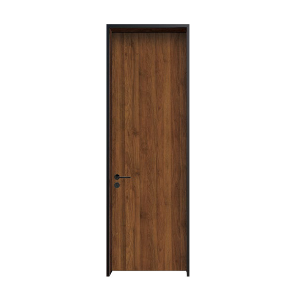 Modern Minimalist Door Flush Wall Aluminum and Wooden Frame EH-2241 聖瑪麗胡桃 25極窄邊框款 包框(黑/白/灰) 包鎖 內平內開或外平內開 鋁木結構門 意式極簡門