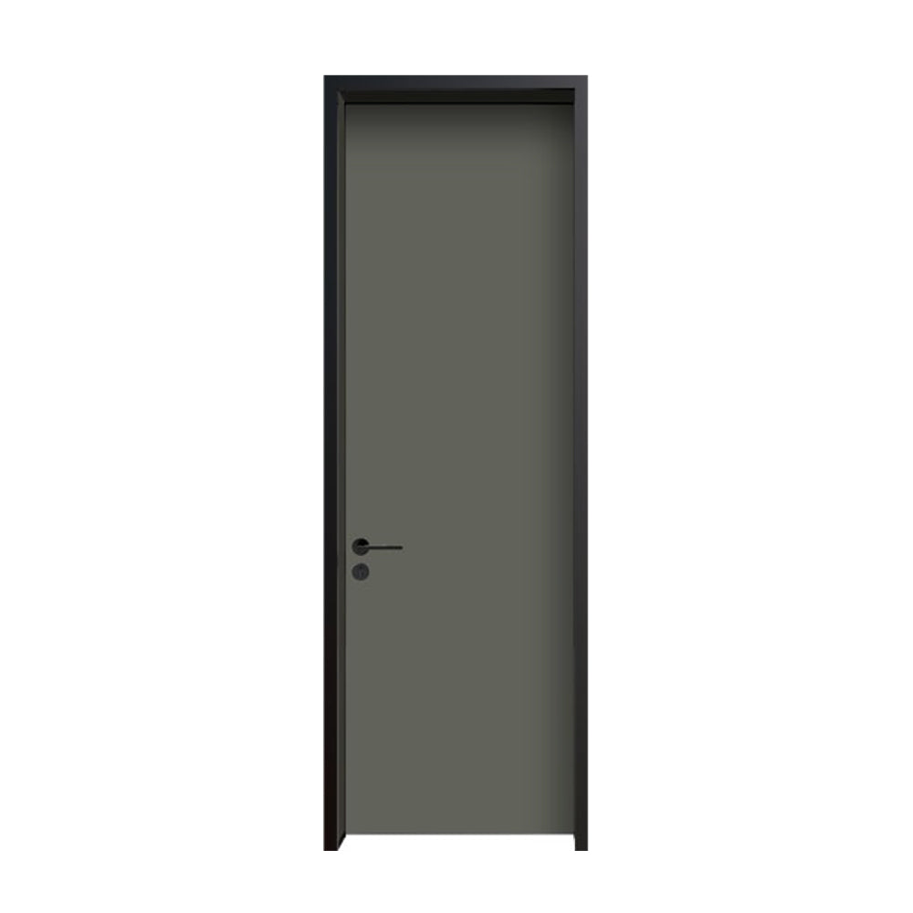 Modern Minimalist Door Flush Wall Aluminum and Wooden Frame EF-2207 膚感錦尚綠 25極窄邊框款 PET親膚面板 Fireproof Board 包框(黑/白/灰) 包鎖 內平內開或外平內開 國標B1級防火門板 鋁木結構門 意式極簡門