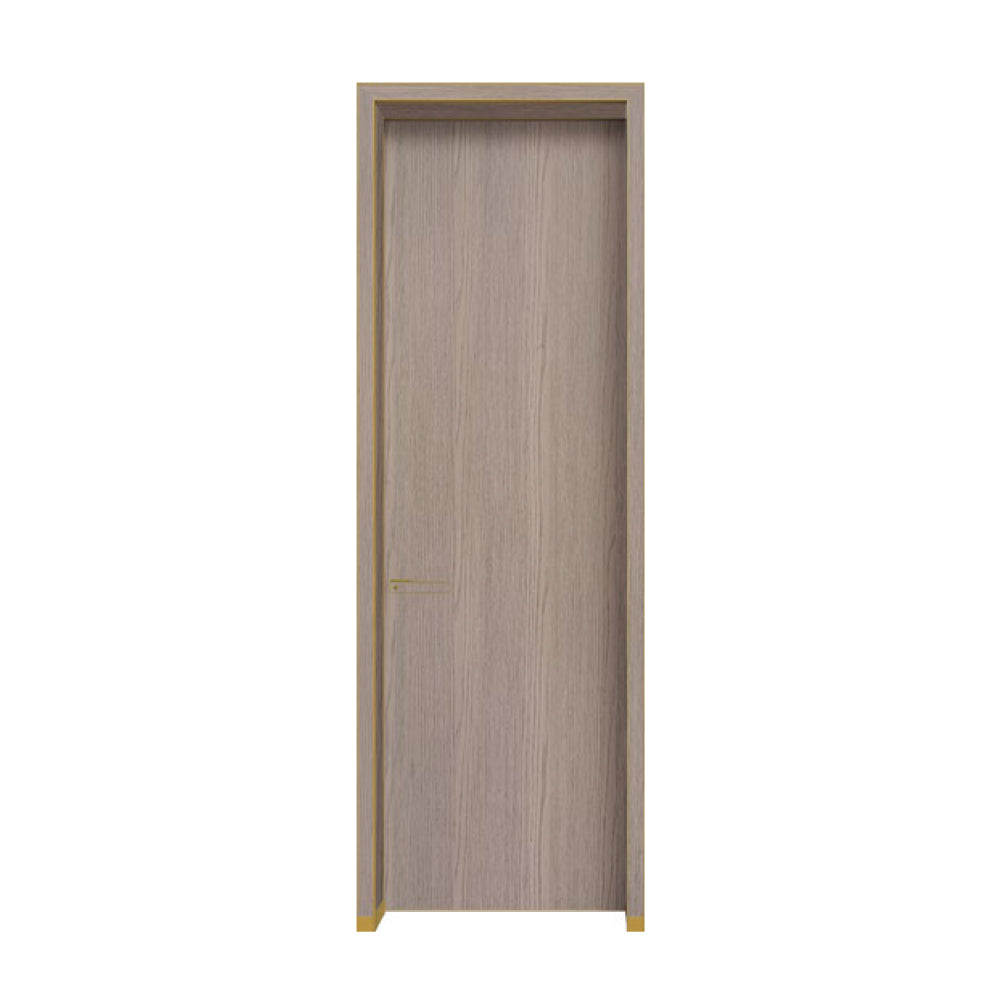 Modern Minimalist Door Flush Wall Aluminum and Wooden Frame EH-2236 林慕斯橡木 門框同色 插板款 包框(黑/白/灰) 包鎖 外平內開 鋁木結構門 意式極簡門