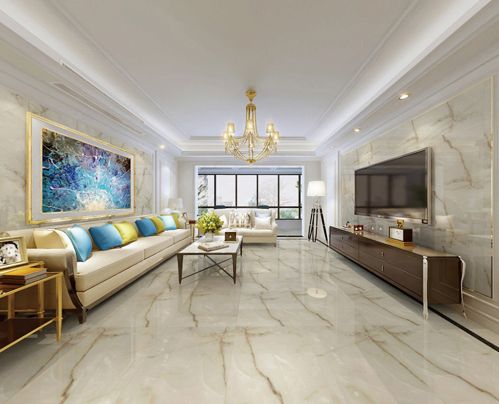 中國佛山磁磚 China Foshan Marble Tiles Glossy 大理石磁磚 連紋磁磚 地磚 牆磚 釉面磚 亮光面 B6005 60×60cm