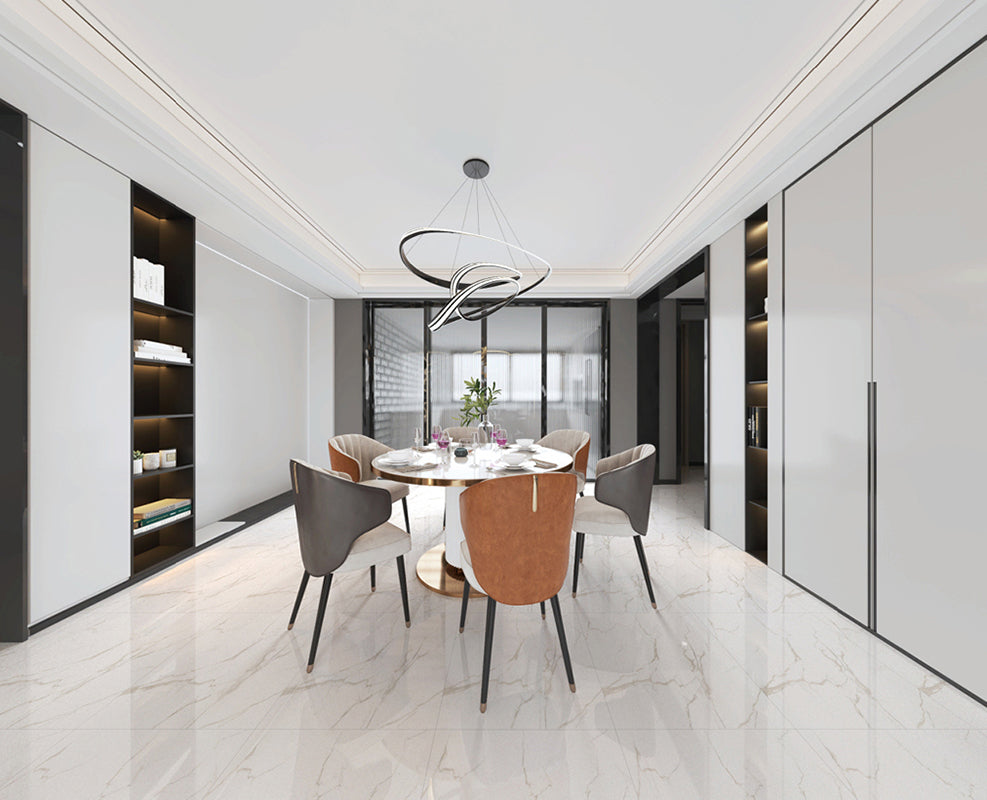 中國佛山磁磚 China Foshan Marble Tiles Glossy 大理石磁磚 連紋磁磚 地磚 牆磚 釉面磚 亮光面 B6019 60×60cm