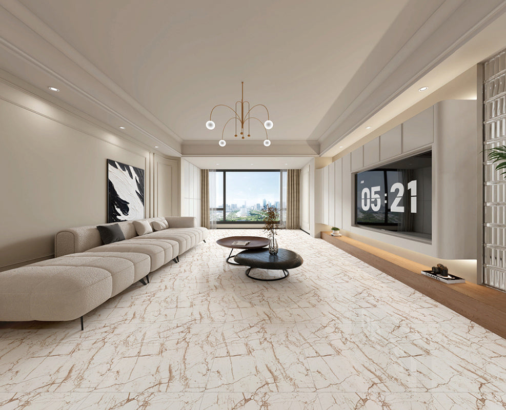 中國佛山磁磚 China Foshan Marble Tiles Glossy 大理石磁磚 連紋磁磚 地磚 牆磚 釉面磚 亮光面 B6104 60×60cm