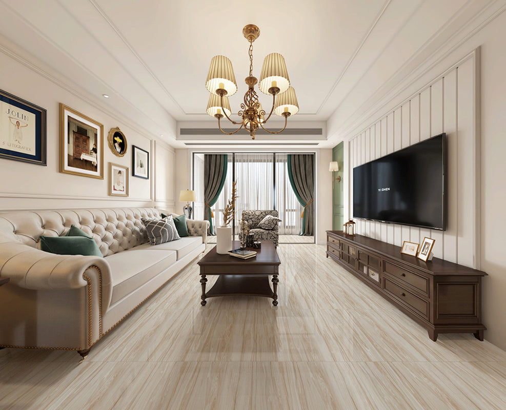 中國佛山磁磚 China Foshan Marble Tiles Glossy 大理石磁磚 連紋磁磚 地磚 牆磚 釉面磚 亮光面 B6111 60×60cm