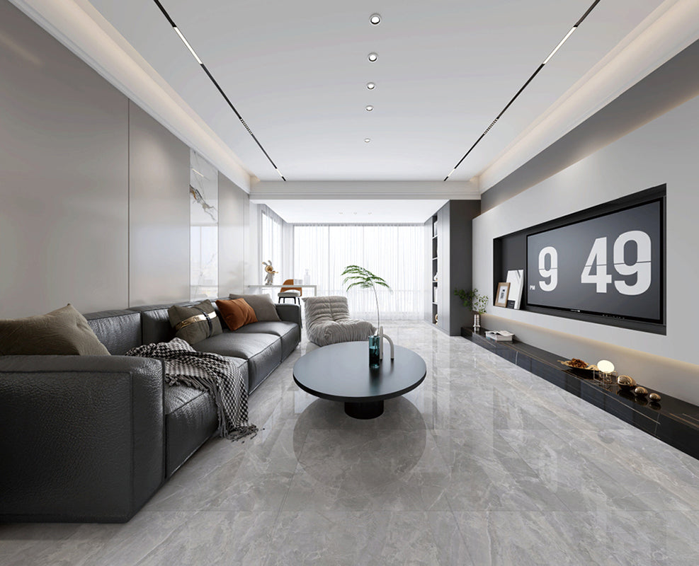 中國佛山磁磚 China Foshan Marble Tiles Glossy 大理石磁磚 連紋磁磚 地磚 牆磚 釉面磚 亮光面 B6686 60×60cm