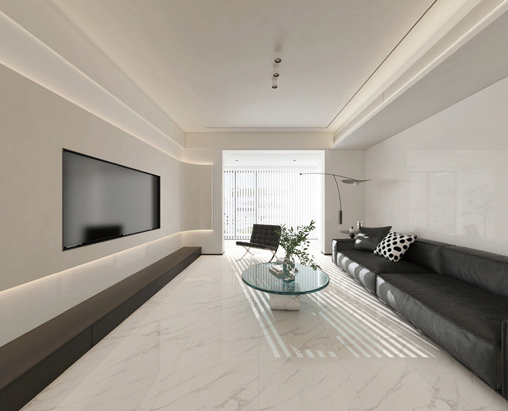 中國佛山磁磚 China Foshan Marble Tiles Glossy 大理石磁磚 連紋磁磚 地磚 牆磚 釉面磚 亮光面 B6881 60×60cm