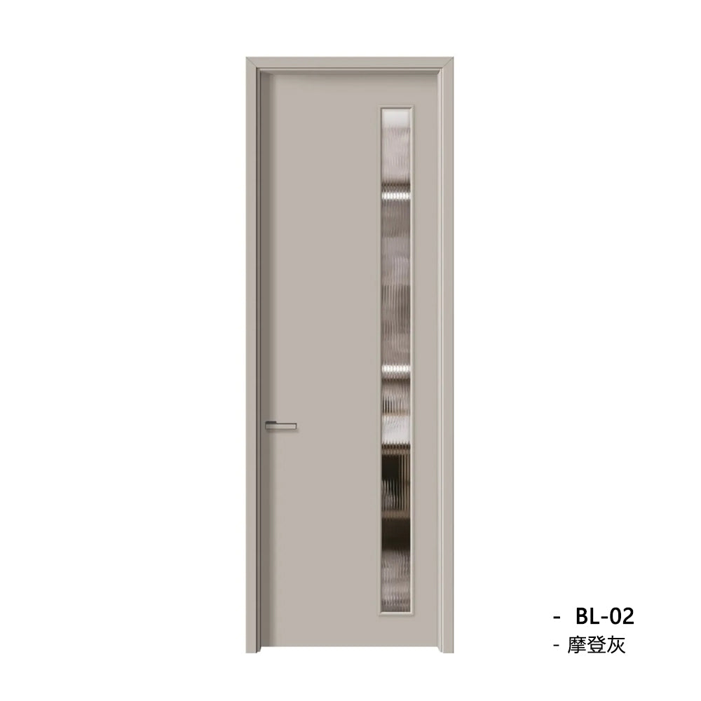 Solid Wood Doors with Painting Interior Doors Morden Style 實木焗漆門 房間門 BL-02 包門鎖 一體鎖 包門框 玻璃門 多色可選 現代風格 莫蘭迪色系