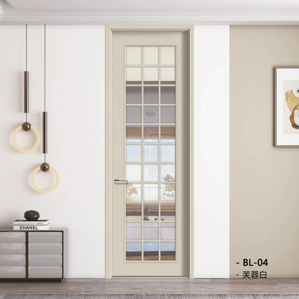 Solid Wood Doors with Painting Interior Doors Morden Style 實木焗漆門 房間門 BL-04 包門鎖 一體鎖 包門框 玻璃門 多色可選 現代風格 莫蘭迪色系