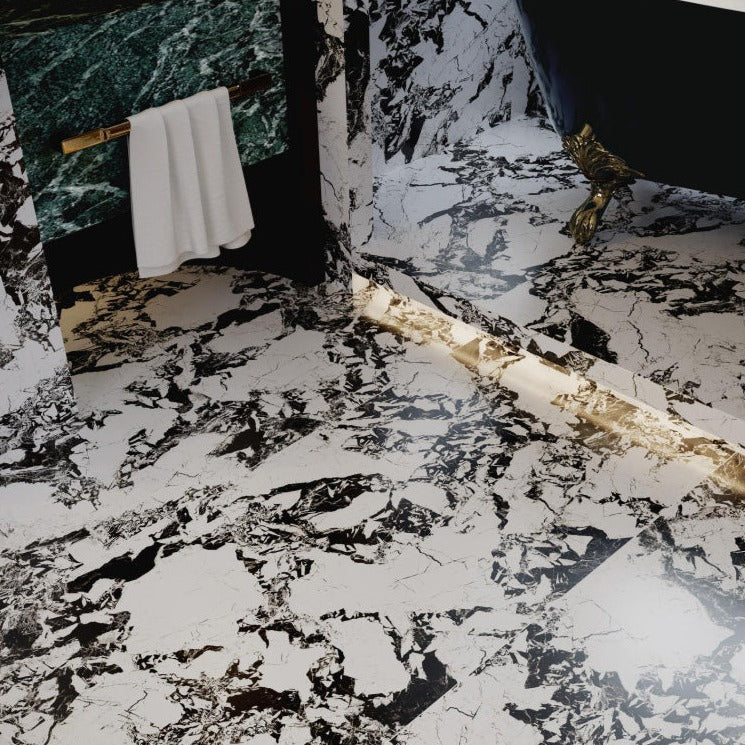 意大利設計磁磚 Italian Design Tiles 賽琳-白色 CX715T41 75×150cm 地磚 牆磚 柔光磚 Dry grain and throw 半拋幹粒工藝 Dumb and soft face 啞柔面