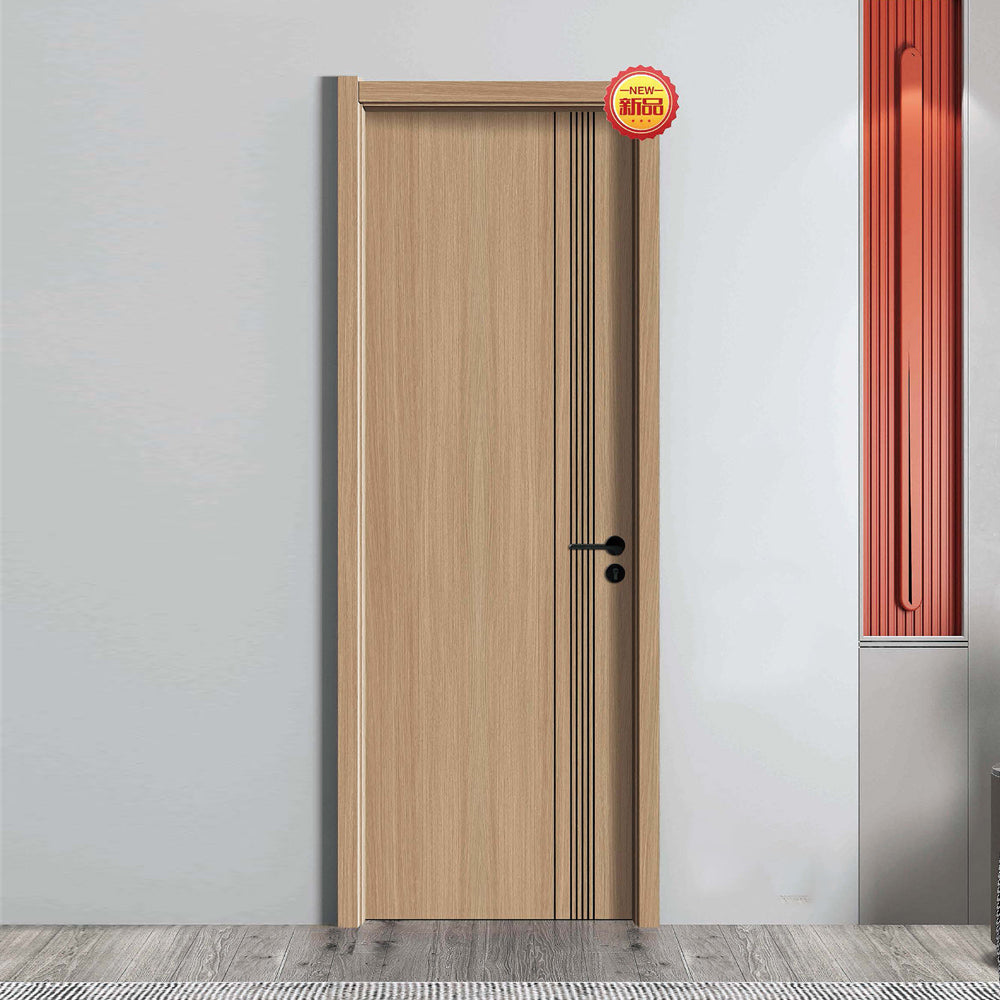 Carbon Crystal Wooden Doors (包木框和門鎖)嬌蘭灰 LS-D71 麥金橡木 LS-D71 碳晶門 實木復合門 生態門 現代簡約風格 新西蘭松木門框 50mm