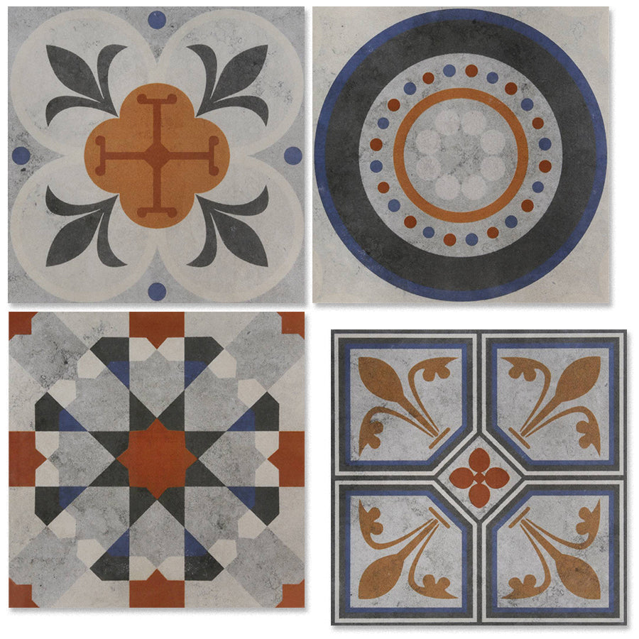 中國佛山瓷磚 China Foshan Tiles Encaustic Tiles 啞光地磚 牆磚F096花磚 裝飾磚 混裝發貨 隨機圖案 30×30cm