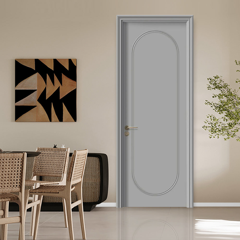 Solid Wood Doors with Painting Interior Doors Morden Style 實木焗漆門 房間門 FS-2802 圓弧造型 包門鎖 一體鎖 包門框 多色可選 法式玻璃門 現代風格 莫蘭迪色系