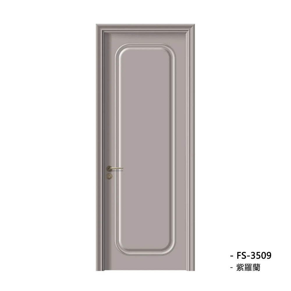 Solid Wood Doors with Painting Interior Doors Morden Style 實木焗漆門 房間門 FS-3509 圓弧造型 包門鎖 一體鎖 包門框 多色可選 現代風格 莫蘭迪色系