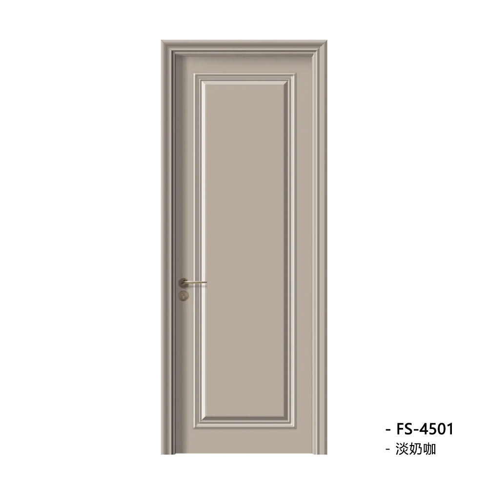 Solid Wood Doors with Painting Interior Doors Morden Style 實木焗漆門 房間門 FS-4501 法式扣線造型 包門鎖 一體鎖 包門框 多色可選 現代風格 莫蘭迪色系