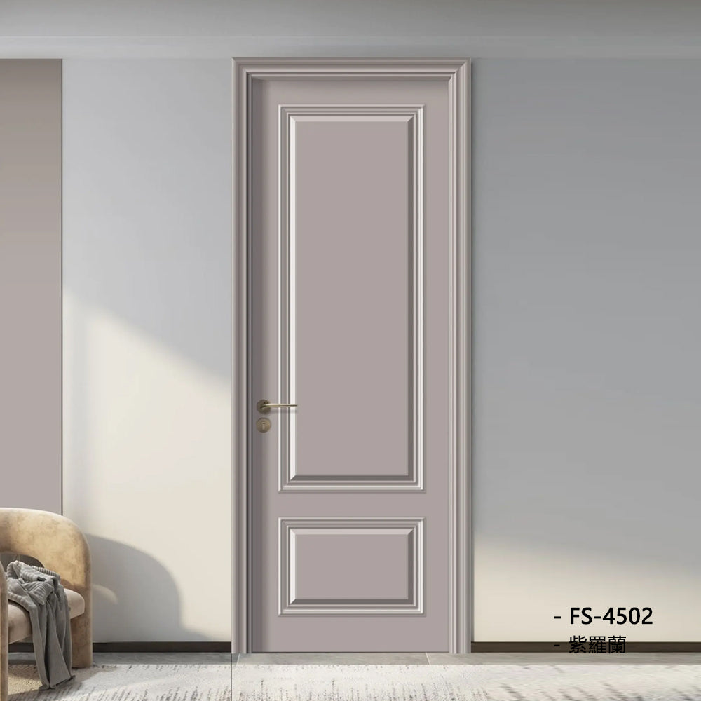 Solid Wood Doors with Painting Interior Doors Morden Style 實木焗漆門 房間門 FS-4502 法式扣線造型 包門鎖 一體鎖 包門框 多色可選 現代風格 莫蘭迪色系