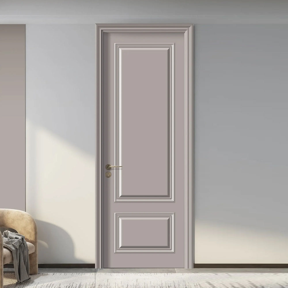 Solid Wood Doors with Painting Interior Doors Morden Style 實木焗漆門 房間門 FS-4502 法式扣線造型 包門鎖 一體鎖 包門框 多色可選 現代風格 莫蘭迪色系