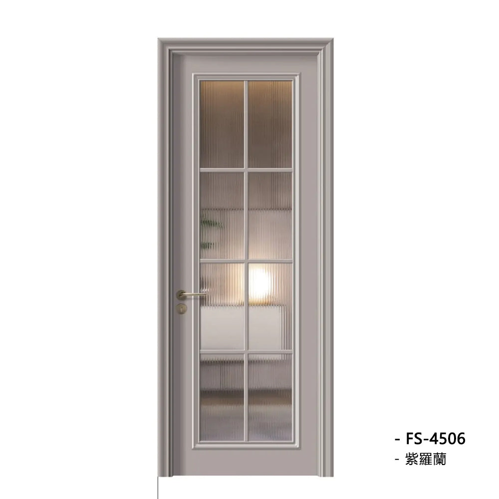 Solid Wood Doors with Painting Interior Doors Morden Style 實木焗漆門 房間門 FS-4506 圓弧造型 包門鎖 一體鎖 包門框 多色可選 法式玻璃門 現代風格 莫蘭迪色系