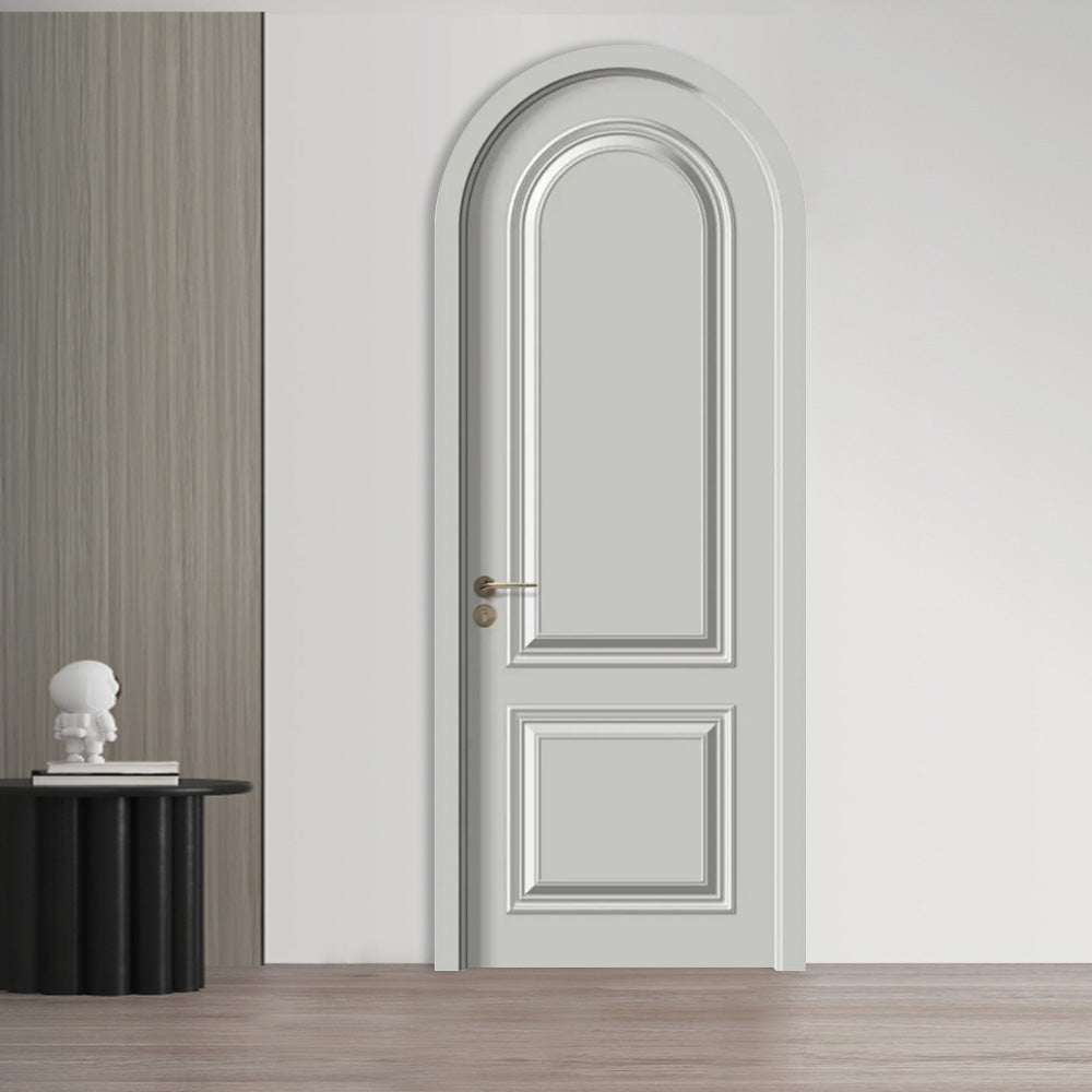 Solid Wood Doors with Painting Interior Doors Morden Style 實木焗漆門 房間門 FS-4507 圓弧造型 包門鎖 一體鎖 包門框 多色可選 法式玻璃門 現代風格 莫蘭迪色系