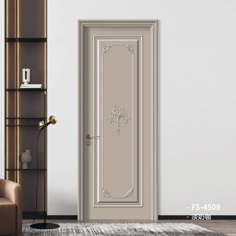 Solid Wood Doors with Painting Interior Doors Morden Style 實木焗漆門 房間門 FS-4509 法式扣線造型 包門鎖 一體鎖 包門框 多色可選 法式風格 莫蘭迪色系