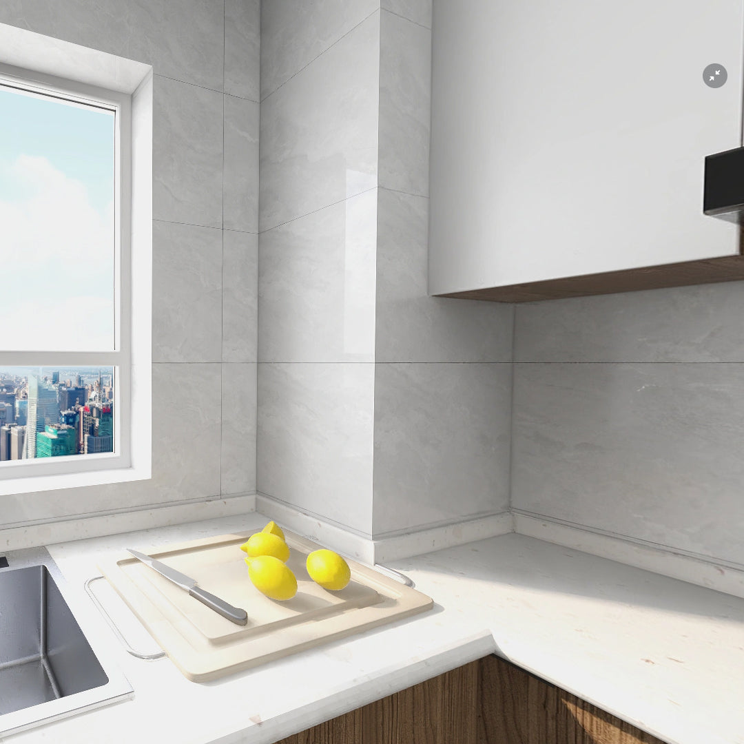 中國佛山瓷磚 China Foshan Marble Tiles Glossy 大理石瓷磚 連紋瓷磚 地磚 墻磚 釉面磚 亮光面 大衛灰GB48501 40×80cm