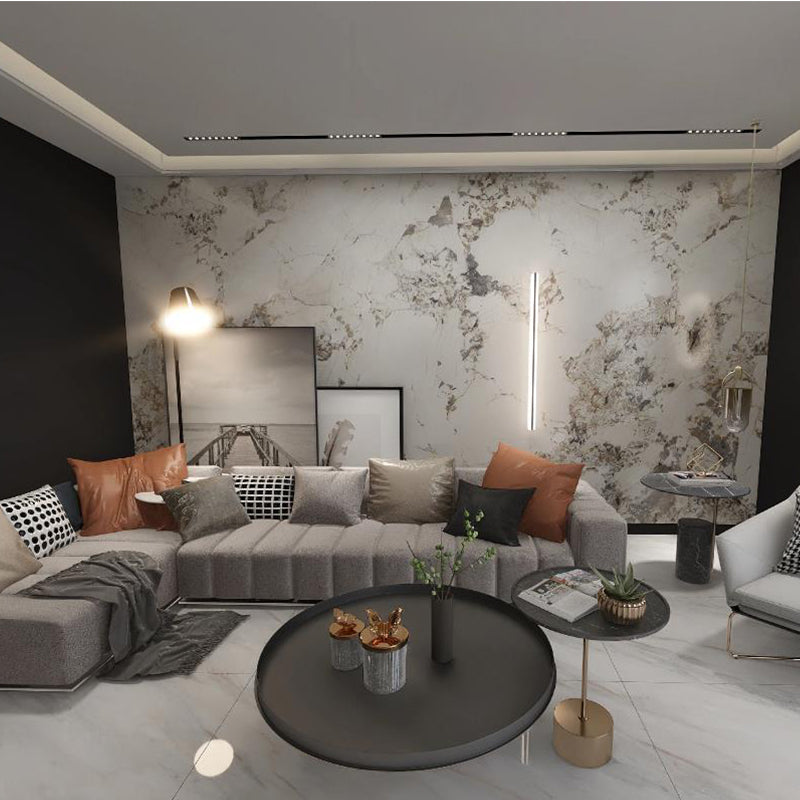 中國佛山瓷磚 China Foshan Marble Tiles Glossy 大理石瓷磚 連紋瓷磚 地磚 墻磚 釉面磚 亮光面 蒼山岩GT715106 75×150cm