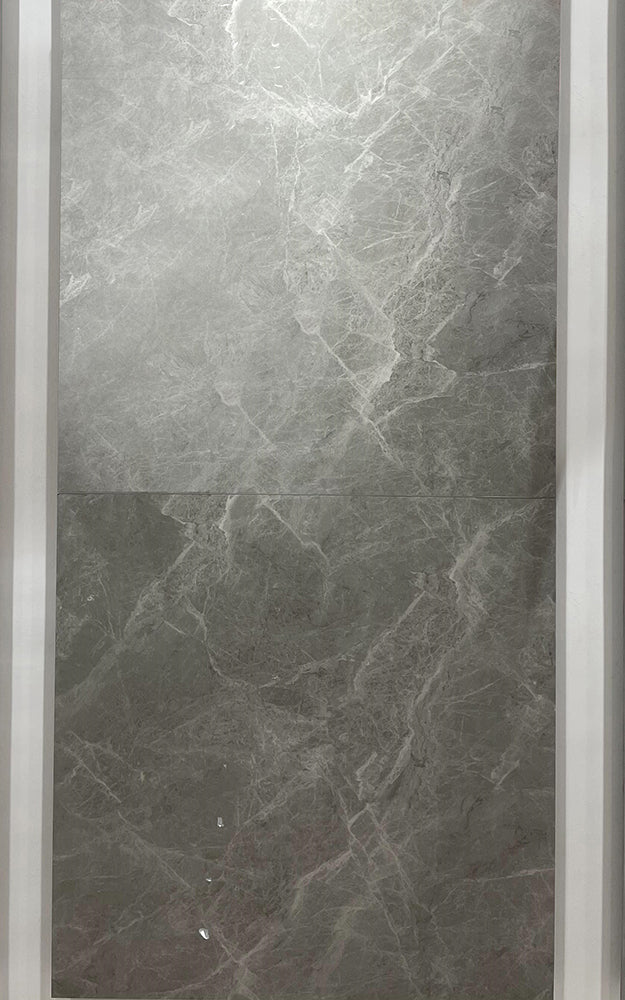 中國佛山瓷磚 China Foshan Marble Tiles Glossy 大理石瓷磚 連紋瓷磚 地磚 墻磚 釉面磚 亮光面 西湖淺灰GT8672X 80×80cm