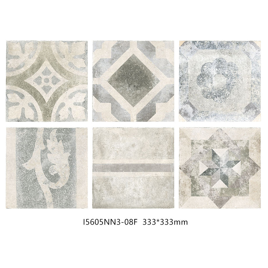 意大利 Italy RICCHETTI I5605NN3-09F I5605NN3-08F I5605NN3-71F 3.33×3.33cm DECO HERITAGE NOIR 花磚 藝術磚 詫寂風 十三個面隨機發貨