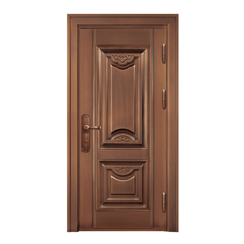 Entrance Doors 大門 入戶門 JD-2022Y 經典鋼銅門 Front Doors Exterior doors 不鏽鋼大門 表面鍍銅工藝 別墅大門 包框包鎖 多色可選