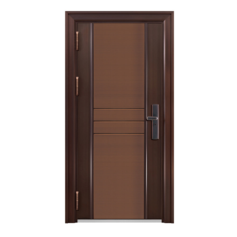Entrance Doors 大門 入戶門 JD-2023Y 經典鋼銅門 Front Doors Exterior doors 不鏽鋼大門 表面鍍銅工藝 別墅大門 包框包鎖 多色可選