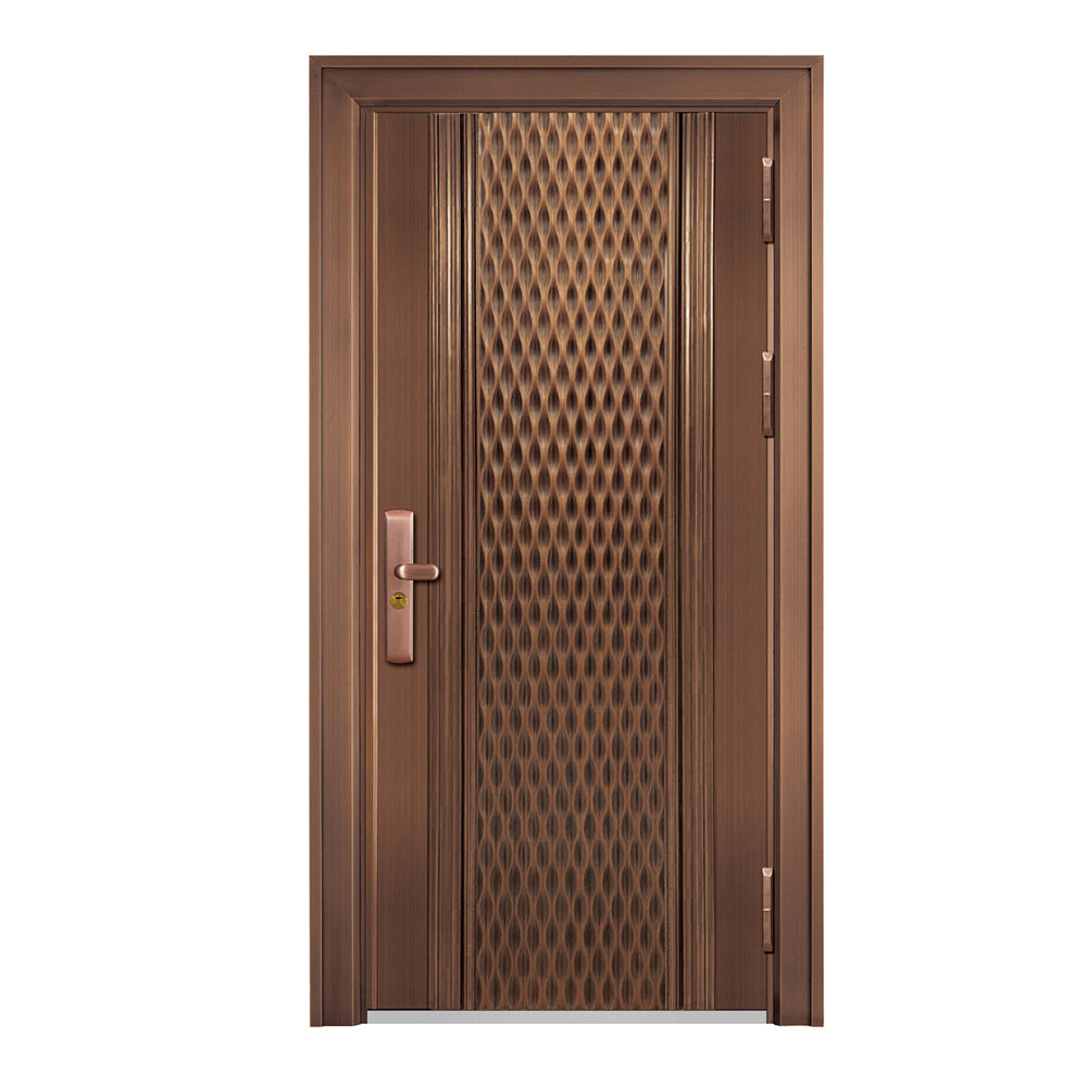 Entrance Doors 大門 入戶門 JD-2025Y 經典鋼銅門 Front Doors Exterior doors 不鏽鋼大門 表面鍍銅工藝 別墅大門 包框包鎖 多色可選