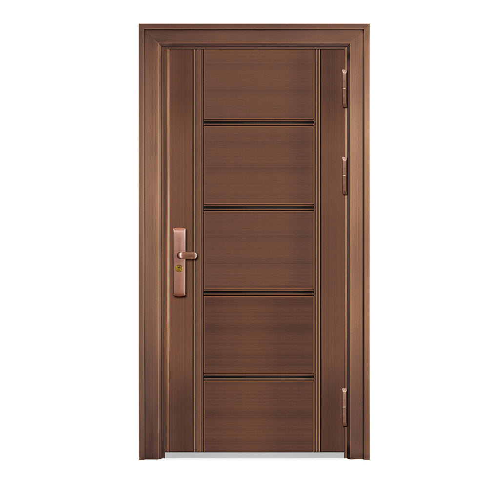 Entrance Doors 大門 入戶門 JD-2026Y 經典鋼銅門 Front Doors Exterior doors 不鏽鋼大門 表面鍍銅工藝 別墅大門 包框包鎖 多色可選