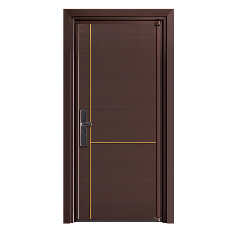 Entrance Doors 大門 入戶門 JY-2054P 簡約鋼銅門 Front Doors Exterior doors 不鏽鋼大門 表面鍍銅工藝 別墅大門 包框包鎖 多色可選