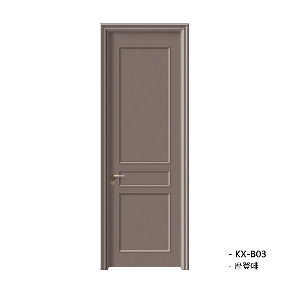 Solid Wood Doors with Painting Interior Doors Morden Style 實木焗漆門 房間門 KX-B03 包門鎖 一體鎖 包門框 多色可選 扣線工藝 現代風格 莫蘭迪色系