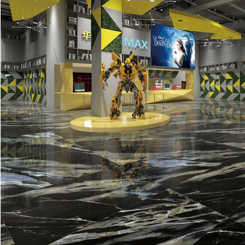 意大利設計瓷磚 Italian Design Tiles 奢石系列 LJ62G216 衛斯理黑 60x120cm Luxury Marble tiles 亮光磚 Gloss Tiles 地磚 墻磚 Porcelain Tiles
