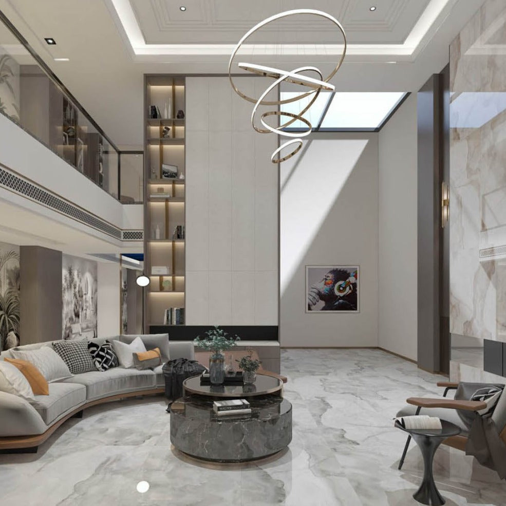 意大利設計瓷磚 Italian Design Tiles 奢石系列 LJ75G003 瑪瑙灰 75x150cm Luxury Marble tiles 亮光磚 Gloss Tiles 地磚 墻磚 Porcelain Tiles