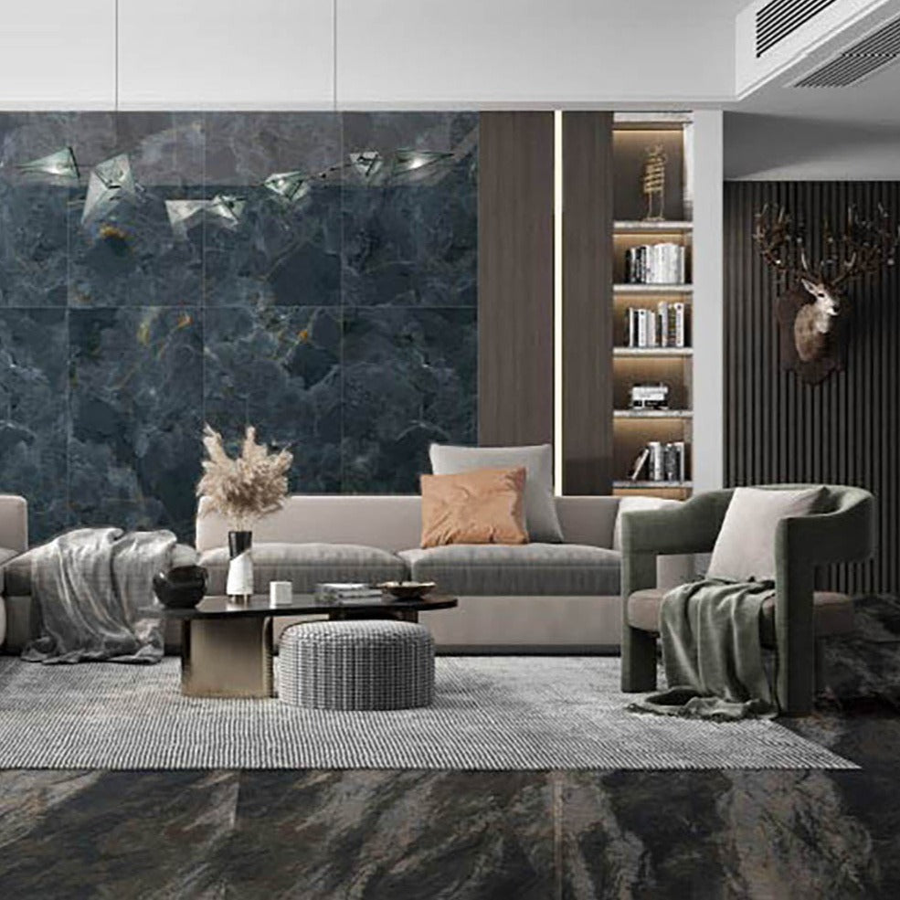 意大利設計瓷磚 Italian Design Tiles 奢石系列 LJ75G212 聖羅藍 75x150cm Luxury Marble tiles 亮光磚 Gloss Tiles 地磚 墻磚 Porcelain Tiles
