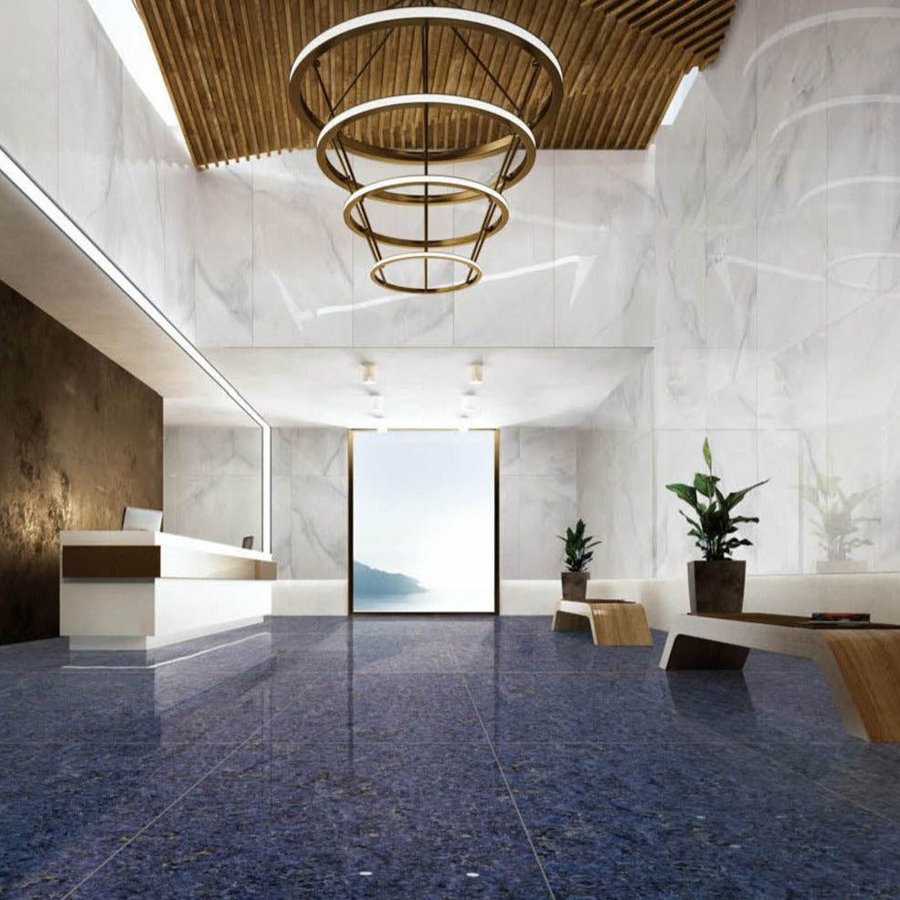 意大利設計瓷磚 Italian Design Tiles 奢石系列 LJ98G236 頂級藍寶石 90x180cm Luxury Marble tiles 亮光磚 Gloss Tiles 地磚 墻磚 Porcelain Tiles