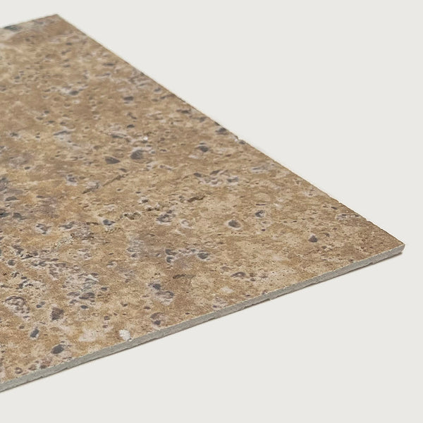Flexible Stone 軟瓷 Veneer Sheet Interior and Exterior 柔性石材 真石質感 防水防潮 室內戶外可用 雲砂洞石120x60cm棕黃色 MF00106122