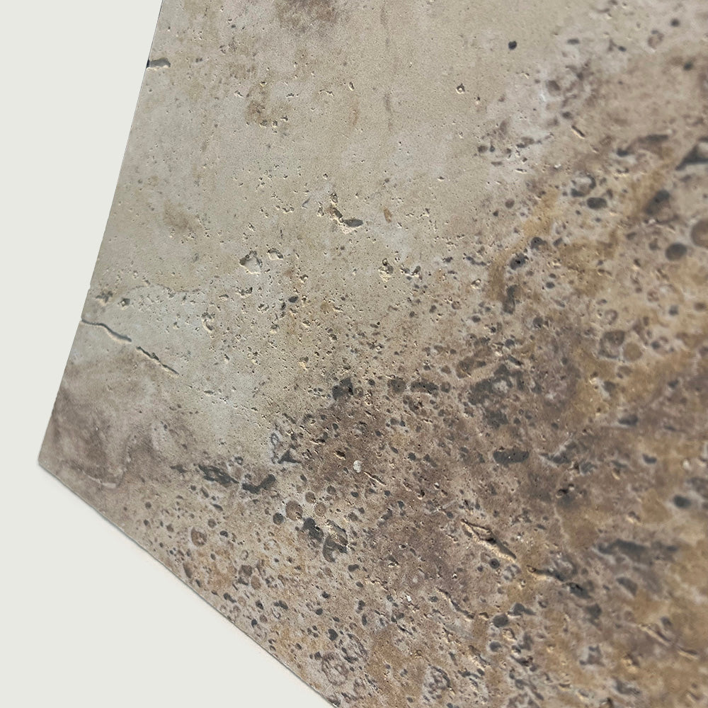 Flexible Stone 軟瓷 Veneer Sheet Interior and Exterior 柔性石材 真石質感 防水防潮 室內戶外可用 雲砂洞石120x60cm棕黃色 MF00106122