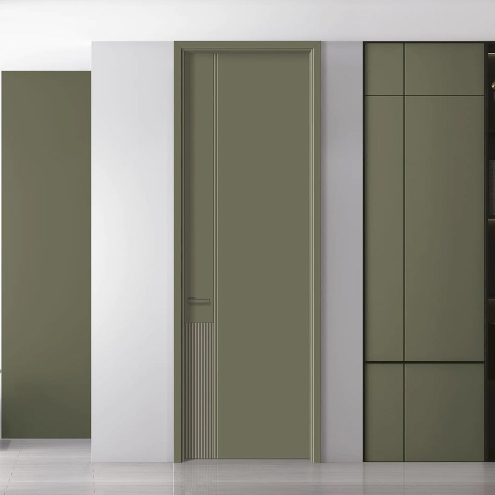 Solid Wood Doors with Painting Interior Doors Morden Style 實木焗漆門 房間門 PD-L16 包門鎖 一體鎖 包門框 多色可選 現代風格 格柵系列 莫蘭迪色系