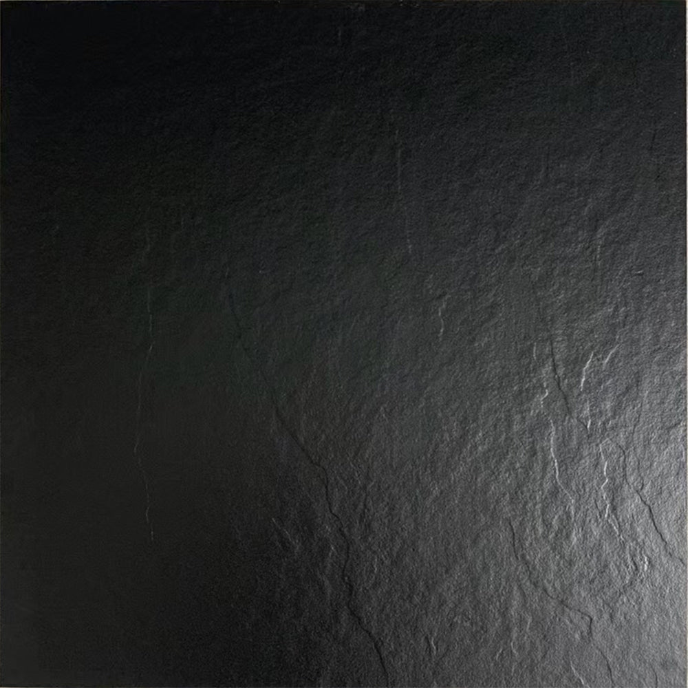 意大利設計瓷磚 Italian Design Tiles 800×800 純黑GJ系列 模具磚 地磚 墻磚 Dimensional Tiles Porcelain Tile 仿岩石紋 黑色瓷磚 全瓷磚坯 藝術瓷磚