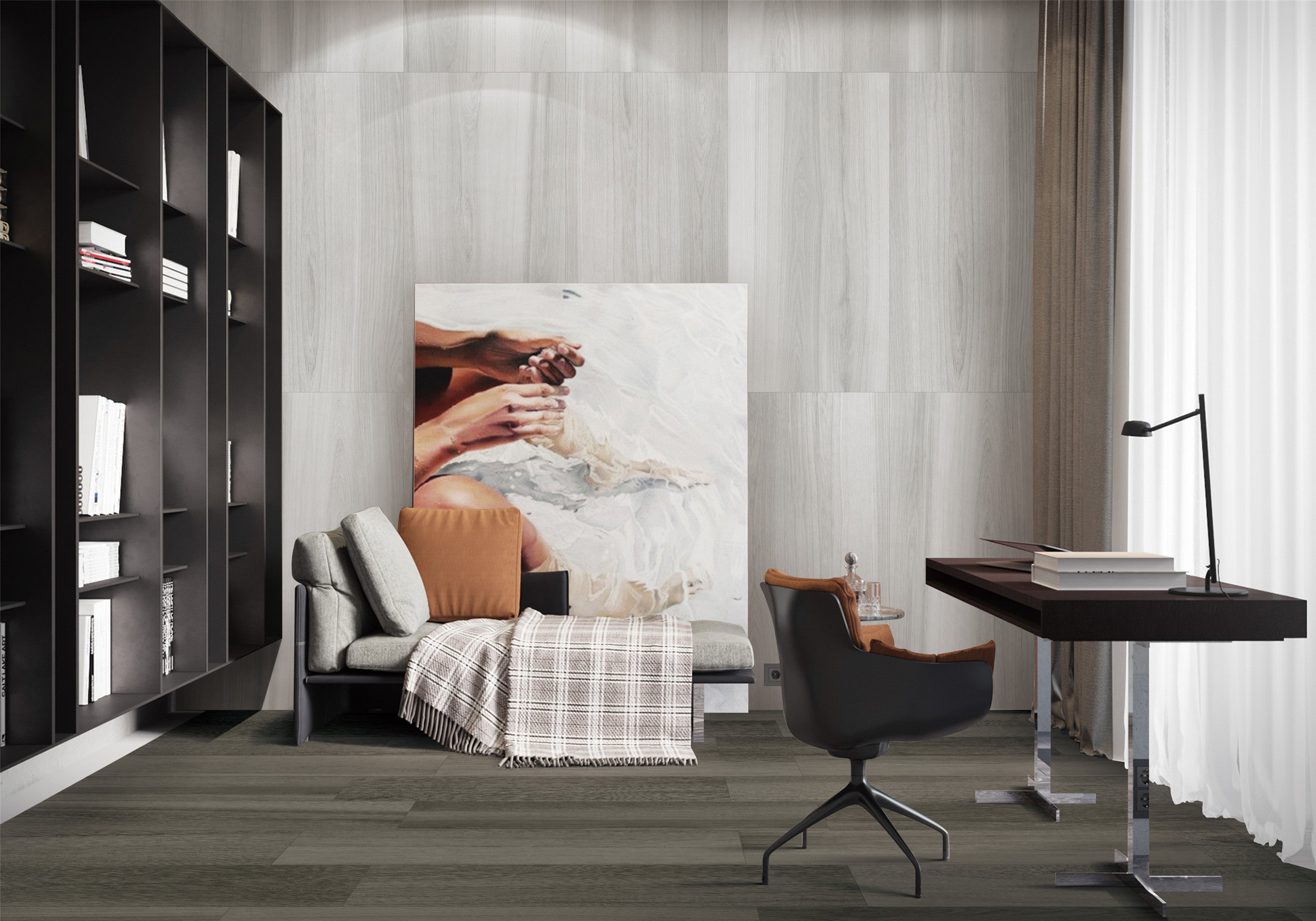 中國佛山磁磚 FOSHAN Tiles Wood Grain Brick Matt Tiles 木紋磚 地磚 墻磚 啞光磚 直邊磚 RMW12254A 20×120cm