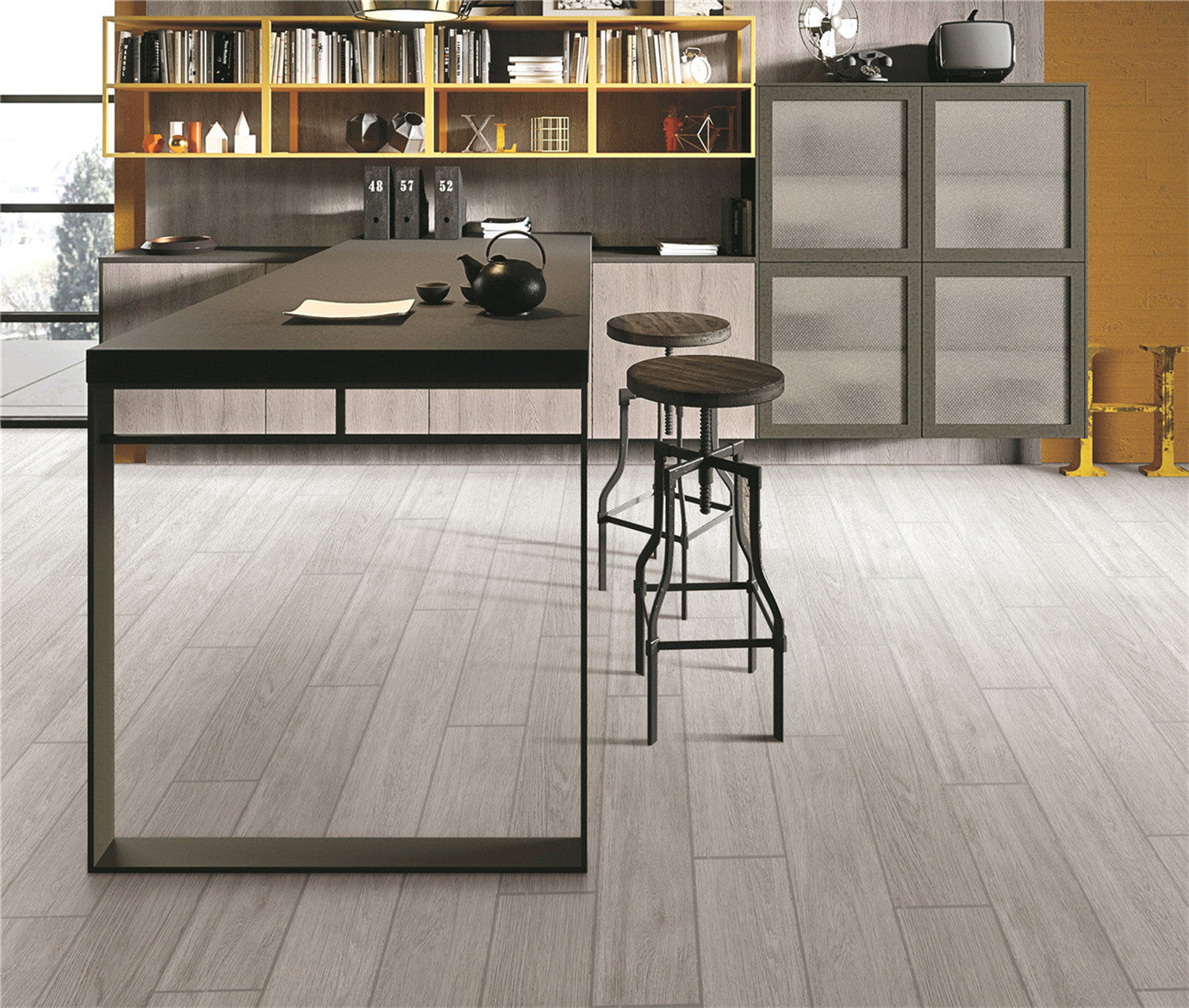 中國佛山磁磚 FOSHAN Tiles Wood Grain Brick Matt Tiles 木紋磚 地磚 墻磚 啞光磚 直邊磚 RMW12282A 20×120cm