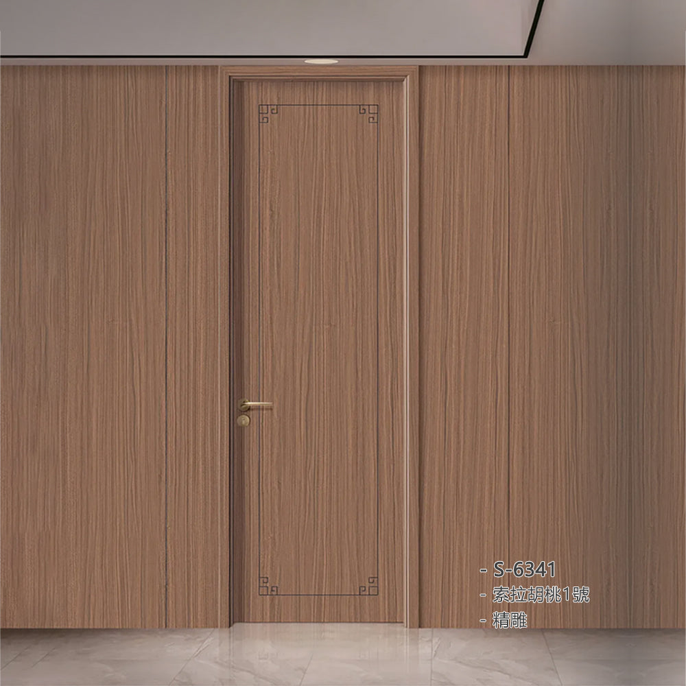 Carbon Crystal Wooden Doors Z50(包木框和門鎖)碳晶門 實木複合門 生態門 現代簡約風格 索拉胡桃1號 S-6341
