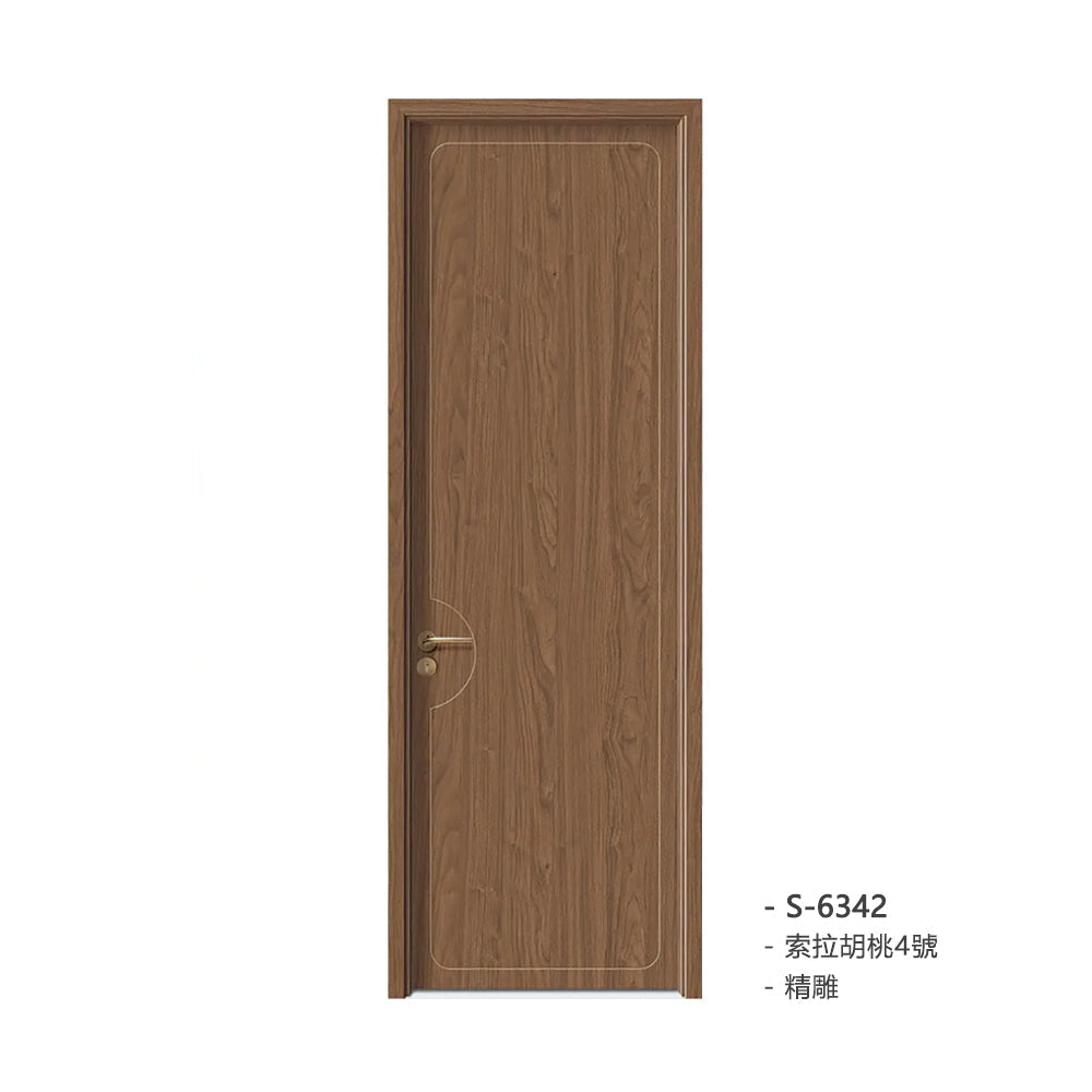 Carbon Crystal Wooden Doors Z50(包木框和門鎖)碳晶門 實木複合門 生態門 現代簡約風格 索拉胡桃1號 S-6344