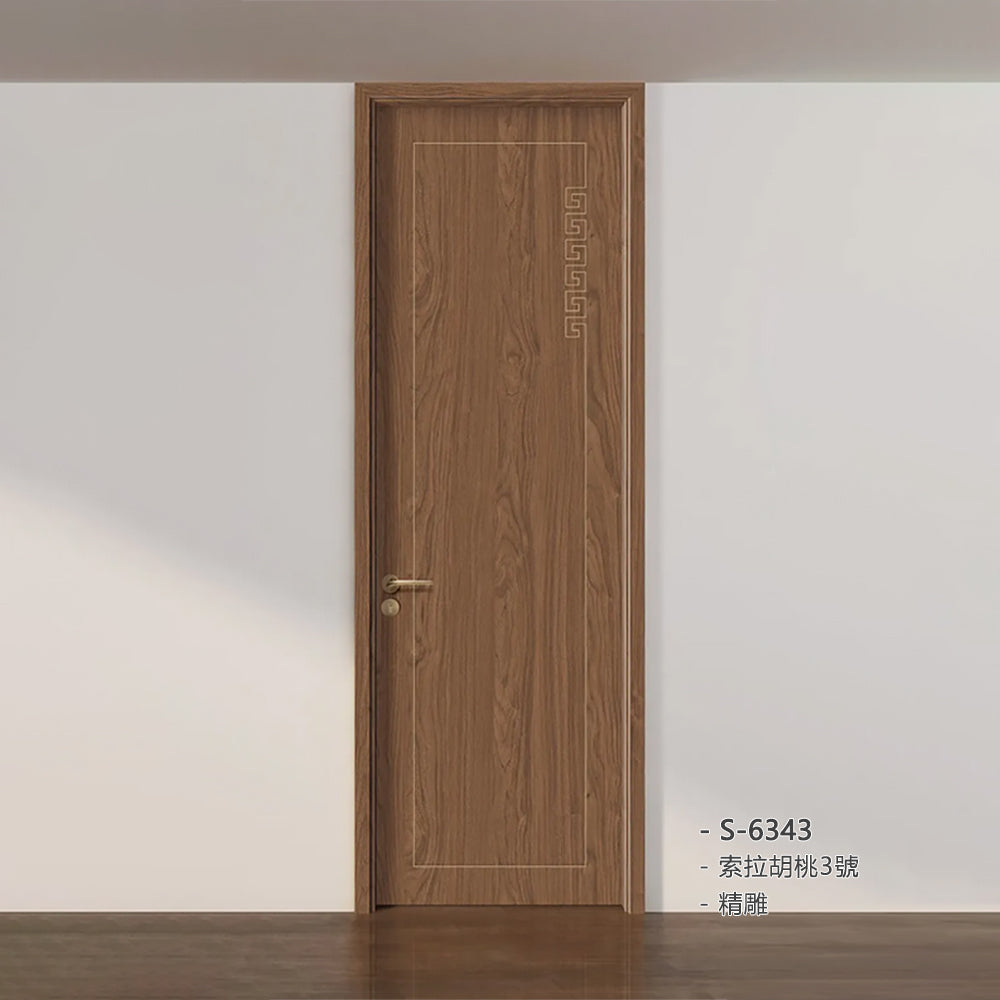 Carbon Crystal Wooden Doors Z50(包木框和門鎖)碳晶門 實木複合門 生態門 現代簡約風格 索拉胡桃3號 S-6343