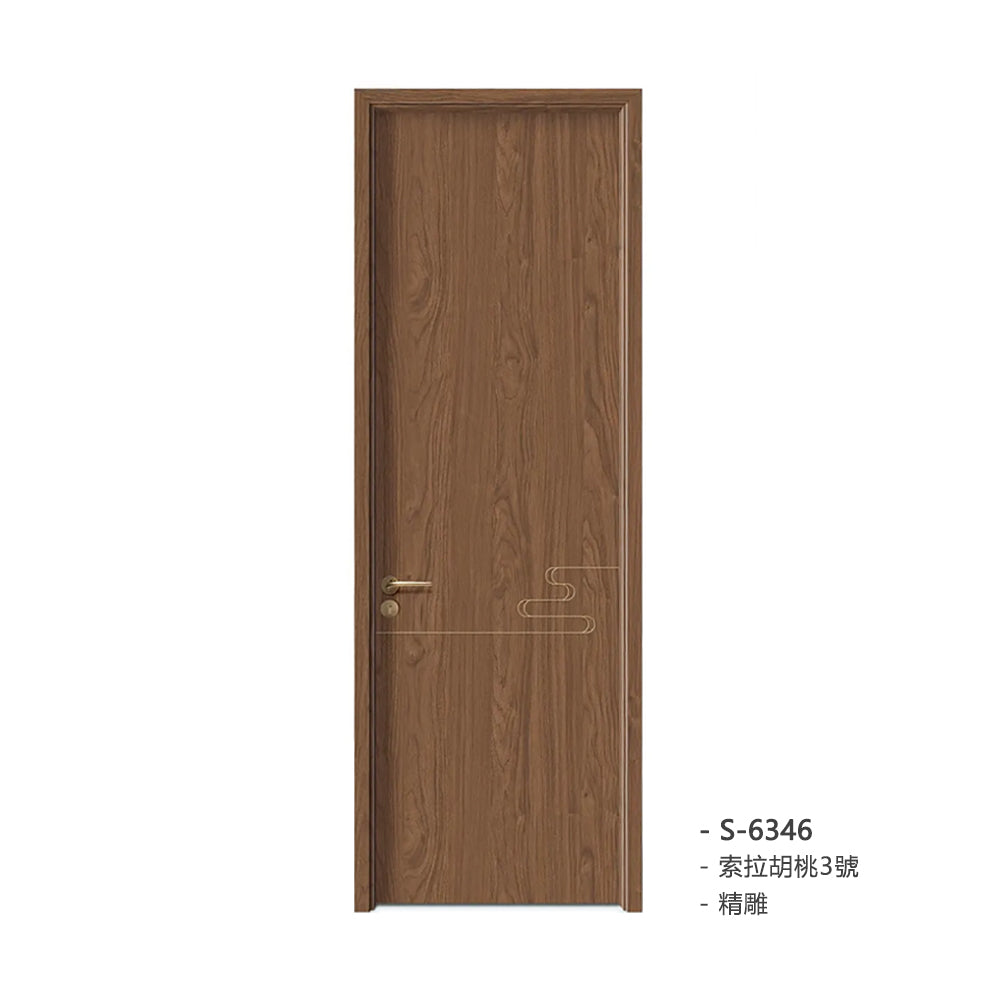 Carbon Crystal Wooden Doors Z50(包木框和門鎖)碳晶門 實木複合門 生態門 現代簡約風格 索拉胡桃3號 S-6346